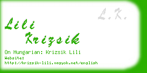 lili krizsik business card